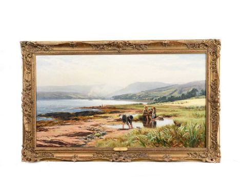 DAVID FARQUHARSON ARA ARSA RSW ROI (SCOTTISH 1839 - 1907), LAMLASH SHORE  oil on canvas, signed, dated in presentation plaque