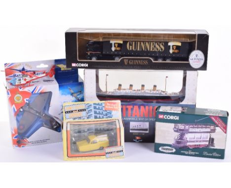 Corgi 59529 Guinness ERF Curtainside,36604 Croydon Celebration Tram, 49001 Spitfire MKI 74 sqn (missing prop and engine cover