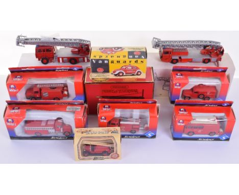Ten Boxed Fire Engine Models, 2 x CEF (France) 169 EPA 30S Fire Escape, 349 Renault EPA 30 Fire Escape, 5 x Solido, 2106, 311