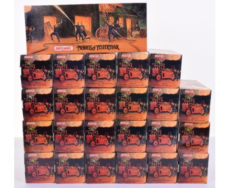 Twenty Four  Matchbox Models Of Yesteryear Fire Engine Series, YFE01,  YFE02, YFE03, YFE04, YFE05, YFE06, YFE07, YFE08, YFE09
