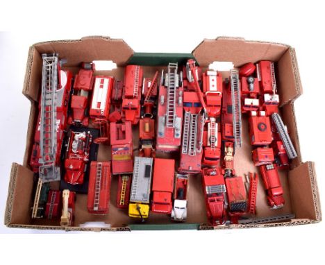 Collection of Unboxed Fire Engine Models, Corgi, Dinky Matchbox, Atlas, Solido, Siku,Prieser and others, all in poor to very 