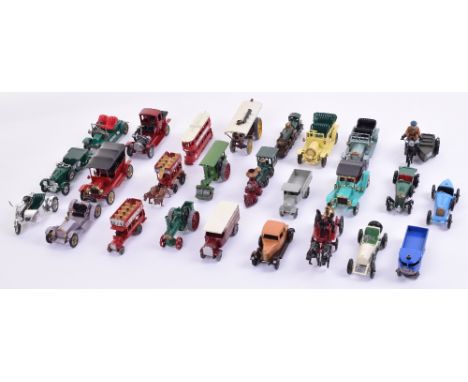 Quantity of Unboxed Matchbox Models Of Yesteryear, including 1st issues:Y-1 Traction Engine,Y-2 B Type Bus,   Y-3 News of The