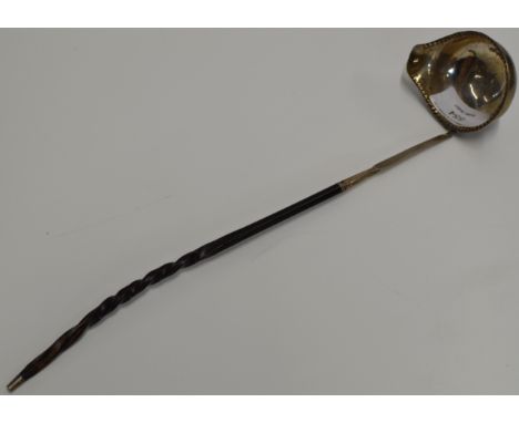 GEORGIAN SILVER LADLE WITH TWIST HORN HANDLE     