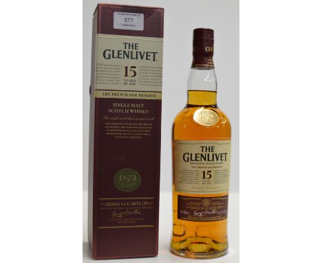 THE GLENLIVET 15 YEARS OF AGE "THE FRENCH OAK RESERVE" SINGLE MALT SCOTCH WHISKY WITH PRESENTATION BOX - 700ML, 40% VOL     