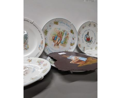 6 WEDGWOOD PETER RABBIT COLLECTORS PLATES HANDPAINTED TILE SIGNED F PALMER