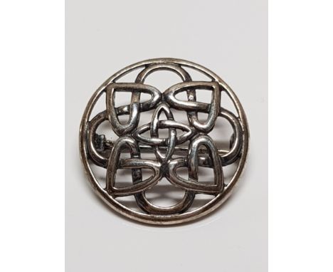 HALLMARKED 925 SILVER CELTIC BROOCH 4.6G
