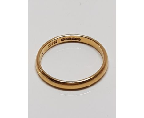 HALLMARKED 22CT GOLD RING 3G SIZE O1/2