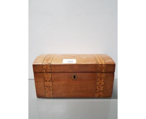 DOMED TEA CADDY WITH INLAID STRAPPING NA