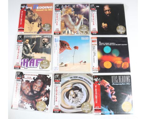 A collection of twenty-eight compact discs, all limited edition Japanese reissues, including the CDs 'Shaft' by Isaac Hayes, 