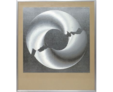 Dupré, Patrick (geb. 1945 Paris) Ohne Titel. Gravure auf Aluminiumfolie (Kratzer, Flecken), auf Unterkarton aufgezogen, mit B