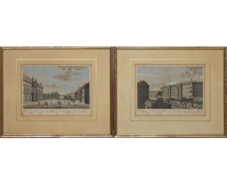 Serrurier, Louis (um 1790-1800) 2 kolorierte Kupferstiche mit Berlinansichten (gebräunt und fleckig). Je ca. 17,5x 26,5 cm. P