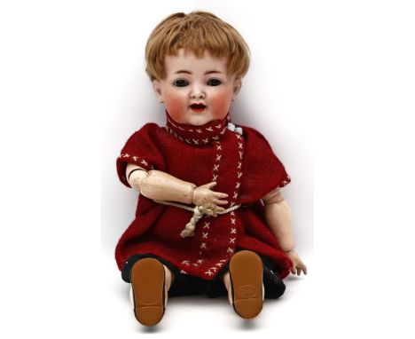 "Mein Lieblingsbaby". Bisk.-Porz.- Kurbelkopf, gem. K*&R Simon und Halbig 126 36. Offener Mund mit modellierter Zunge und 2 Z
