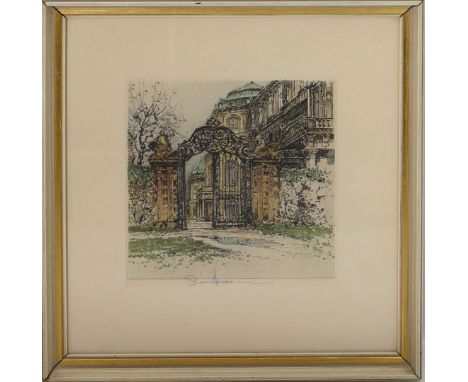 Kasimir, Luigi (1881 Pettau - 1962 Wien) Wien. Farbradierung, mittig mit Bleistift sign. 21x 20 cm. R.