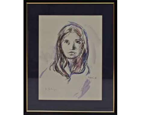 Ladwig, Roland (1935 Wedel - Berlin 2014) Damenportrait. Farblithographie, li. u. mit Bleistift sign. und dat. (19)68. Sichtm