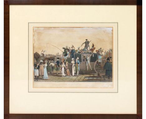 Debucourt, Phillibert-Louis (1765 Paris - Belleville 1832) "La Carnaval", so unter der Darstellung betitelt. Farbaquatinta, t