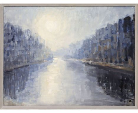 Lanje, Signe (geb. 1912 Schweden) "beslöjad värsol, Nissan" (verschleierte Sonne...), so verso betitelt, sign. un dat. (19)77