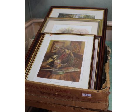 Alan M Hunt limited edition print 'On the Horizon, Bald Eagle' plus other limited edition dogs etc