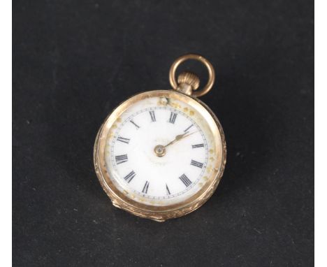 A continental 14ct gold lady's fob watch (as found)