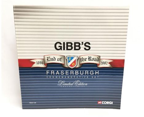 Corgi 1/50 scale CC99125 Gibb's of Fraserburgh Commemorative Set comprising three Tractor Units, Fridge Trailer and Ltd.Ed. H