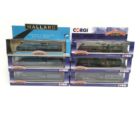 Six Corgi 1/120 scale Rail Legends diecast static locomotive models. M and boxed. 