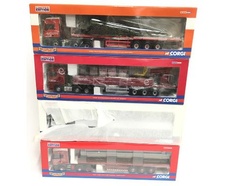 Four Corgi 1/50 scale Hauliers of Renown: CC13411 MAN TGA XL Sided Crane Trailer & Palletised Load - RDL Distribution Ltd.; C