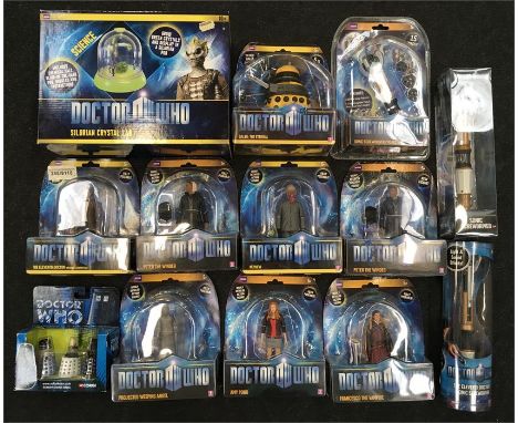 12 x Character Doctor Who figures/ accessories, includes Silurian Crystal Lab and Dalek: The Eternal. Together with Corgi 3 P