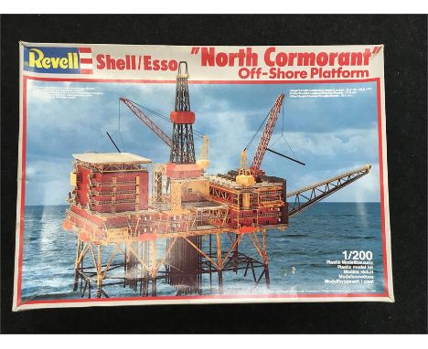 Revell 1/200 scale #8200 Shell/ Esso 'North Cormorant' Off-Shore Platform plastic model kit. M/ unopened and boxed.