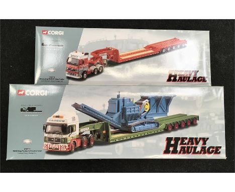 Two Corgi 1/50 scale Heavy Haulage models: CC12002 MAN King Trailer & Crusher Load - Cadzow Heavy Haulage Ltd.; CC12404 Volvo