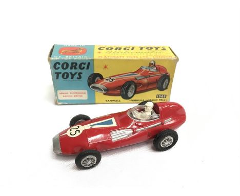 Corgi Toys 150S Vanwall Formula 1 Grand Prix Racing Car, red with RN '25' and driver. G/VG in G box with price in pen to end 