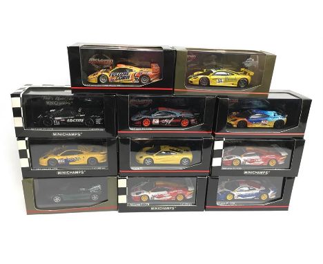 11 x Minichamps 1/43 scale McLaren models: #530 184340; #530 133430; #530 194301; #530 174302; #530 174327; #530 184340; #530