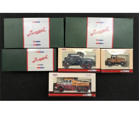 Six Corgi Scammell 1/50 scale models: CC10707; CC11103; CC12308; Premium Edition CC10703; CC10702; CC10704. Appear M and boxe