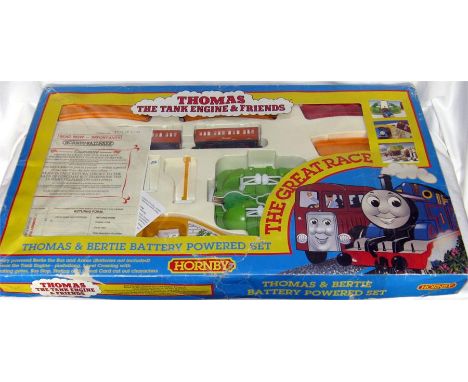 HORNBY R575 Thomas the Tank Engine Thomas and Bertie Battery Powered Set.comprising  Battery Operated Thomas and Bertie, 2 x 