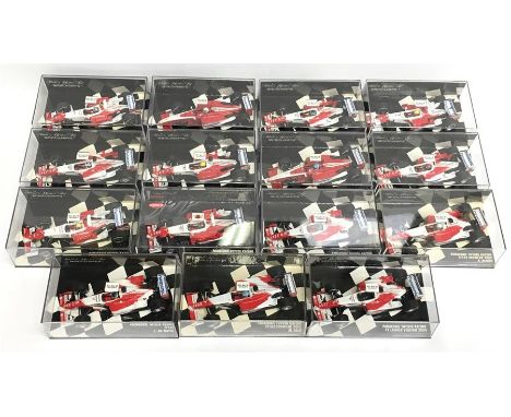 15 x Minichamps 1/43 scale Panasonic Toyota Racing models: #400 020075; #400 040216; #400 060007; #400 040086; #400 050087; #