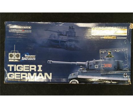 Heng Long 1/16 scale RC Tiger I German Battle Tank. Appears G/VG in G/F box.