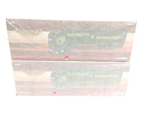 Two Corgi Hauliers of Renown 1/50 scale CC14101 DAF 105 Box Trailer - W. Baybutt Ltd. M and boxed with tissue wrapping. 