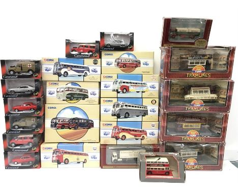 Quantity of assorted diecast models, includes Corgi Classics bus models. Conditions vary, mostly VG+ boxed with a small selec