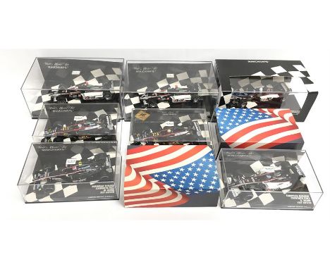 Nine Minichamps 1/43 scale Minardi models: #400 060299; 2 x #400 030299; #400 020123; #400 020122; #400 030039; #400 030139; 