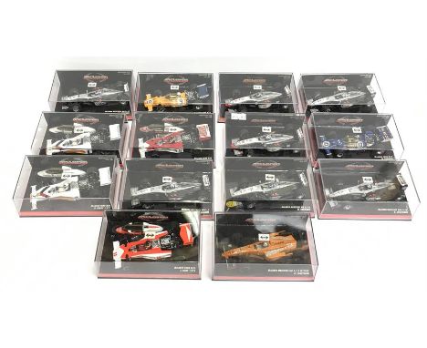 14 x Minichamps 1/43 scale McLaren F1 models: #530 974309; #530 714309; #530 024304; #530 714310; #530 014303; #530 734308; #
