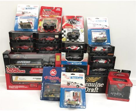 Quantity of NasCar/ IndyCar diecast racing models by Racing Champions Inc., Onyx and others, includes Action 1/96 scale Mille