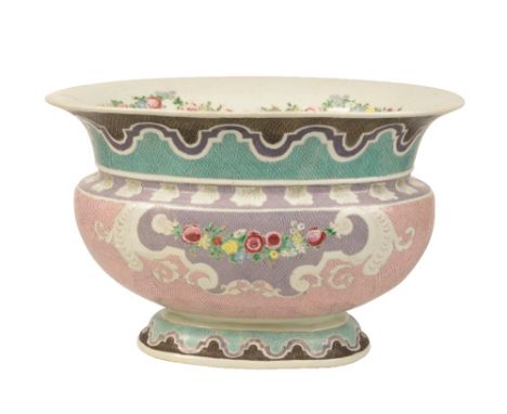 FFAMILLE ROSE 'PRONK' BASIN, EARLY QIANLONG PERIOD, CIRCA 1738, enamelled with garlands of flowers suspended from scrollwork 