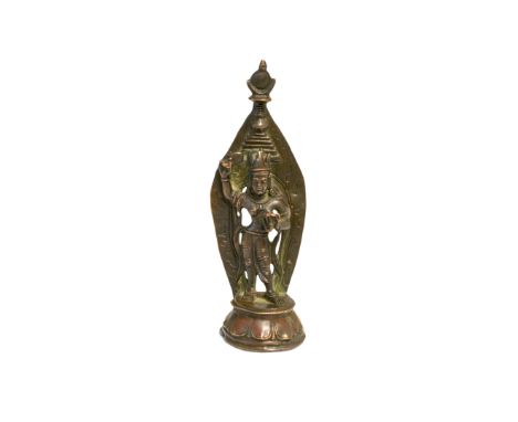 SMALL BRONZE STANDING BUDDHA, SOUTH EAST ASIAN, 18TH / 19TH CENTURY, 13cm high