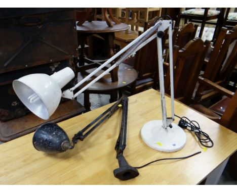 VINTAGE ENAMELED ANGLE POISE LAMP &amp; ANOTHER (2)