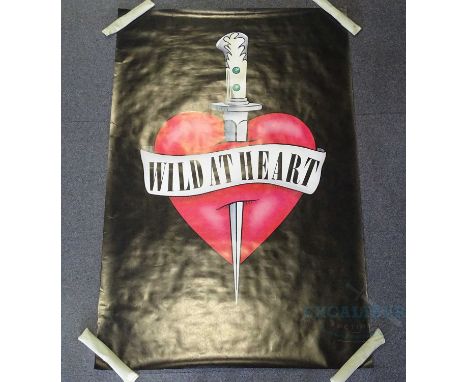 WILD AT HEART (1990) - 60" x 40" bus stop poster with unique design of a ‘dagger stabbing a heart' by The Creative Partnershi