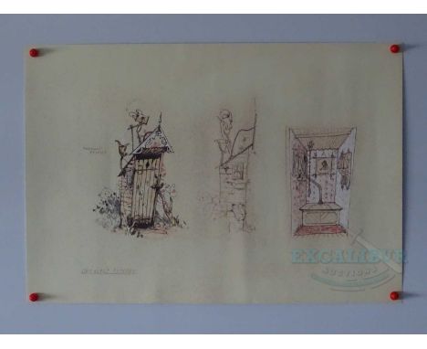 CHITTY CHITTY BANG BANG (1968) - A unique, unpublished print taken from the original sketch artwork of Grandpa's retreat from