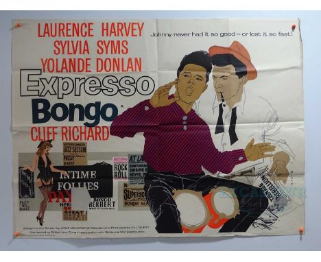 EXPRESSO BONGO (1959) - A UK Quad movie poster for the CLIFF RICHARD movie - artwork by Hoyte - folded (1 in lot)
