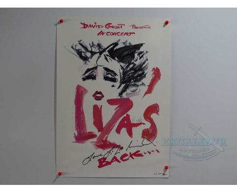 LIZA MINNELLI - A group of memorabilia comprising a signed concert poster, a concert programme and a concert ticket (3 in lot