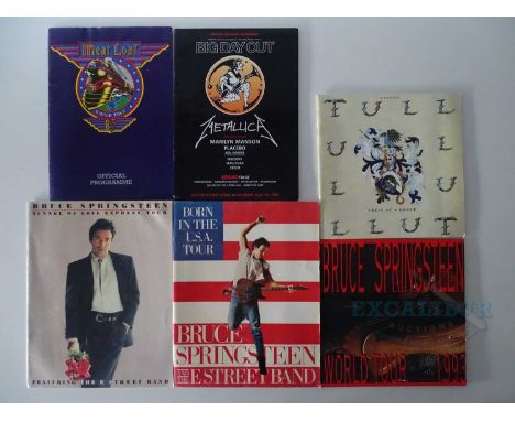 A group of concert programmes comprising BRUCE SPRINGSTEEN, MEAT LOAF, METALLICA and JETHRO TULL as well as a Bruce Springste