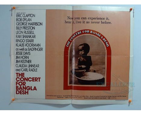 THE CONCERT FOR BANGLADESH - An advertising poster for the 1971 album featuring many artists such as ERIC CLAPTON, BOB DYLAN,