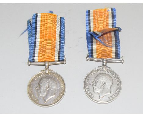 Two WW1 British War Medals to members of the same family, named to S4-197061 Acting Warrant Officer B.W.Bathe of the Army Ser