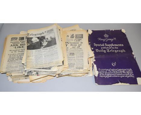 A large quantity of mainly WW2 vintage newspapers (100+)